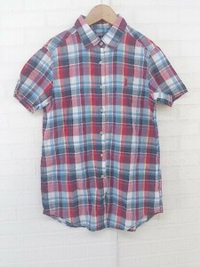 ◇ ◎ EASTBOY イーストボーイ チェック 半袖 シャツ ブラウス サイズ9 ホワイト系 レッド系 マルチ レディース P