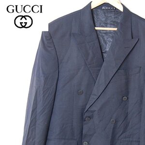 グッチ GUCCI■ウールテーラードジャケット ダブルブレスト■54■ブラック ※NK5106118