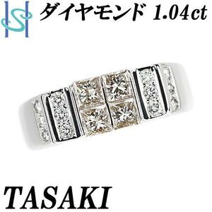 タサキ ダイヤモンド 1.04ct K18WG 変形カット ファンシーカット プリンセスカット 送料無料 美品 中古 SH110427