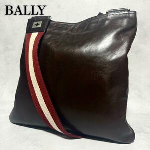 BALLY バリー ショルダーバッグ サコッシュ 斜め掛け クロスボディ シルバーロゴ ストライプ トレインスポッティング トレスポ メンズ