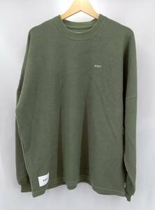 ☆ WTAPS ダブルタップス 212ATDT-CSM30 LS/PEAC 長袖 ワッフルサーマルカットソー サイズX02 グリーン 通年