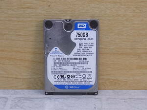 △G/081●ウェスタンデジタル Western Digital☆2.5インチHDD(ハードディスク)☆750GB SATA600 5400rpm☆WD7500BPVX-08JC3☆中古品