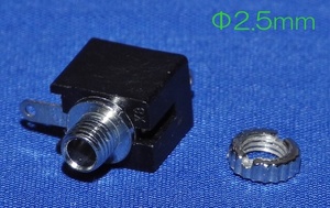 【10個組】 2.5mmモノラルジャック スイッチ付き パネル用 2極 取り付け穴の寸法は4mm M4 全長14.5mm