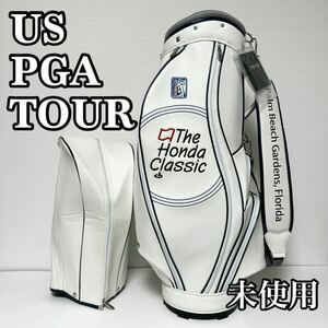 【未使用】US PGA TOUR キャディバッグ CB-3062 ホワイト 46インチ対応/9型/5分割 ゴルフバッグ The Honda Classic デザイン 貴重品 希少品