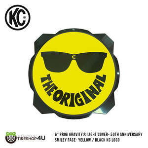 KC HiLiTES 6Pro6 GravityLight cover - 50th Anniversary Smiley Yellow Black KC Logo ライトカバー スマイル イエロー ブラック