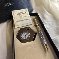 CERIO ペンスタンド & ボールペン　時計付き