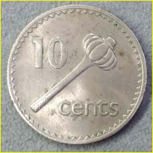 【フィジー 10セント 硬貨/1973年】 FIJI/10 CENTS/エリザベス2世/コイン/古銭