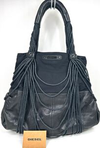 00s archive DIESEL leather rope hand bag ディーゼル　アーカイブレザーロープバッグレザーバッグ　ハンドバッグy2k フェアリーグランジ