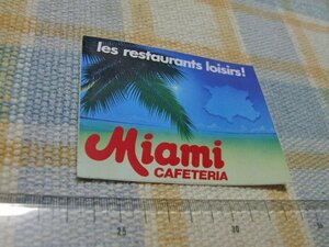 Miami Cafeteria/マイアミカフェテリア/ステッカー/シール/ ※ヤフーショッピングストア/レア物商会・健美堂でも大量出品中!