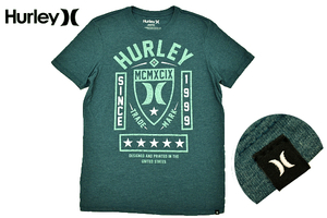 Y-4870★送料無料★美品★Hurley ハーレー★正規品 グリーン系 ビッグプリント 薄地 半袖 T-シャツ Ｍ