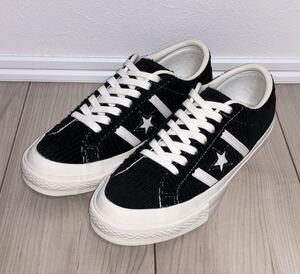 美品 CONVERSE STAR&BARS CORDUROY 1SD100 23.5cm コンバース スター＆バーズ コーデュロイ ブラック ホワイト 黒 白 STAR & BARS onestar