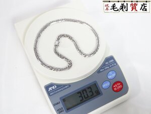 K18 キヘイ 30.3g ミラーカット 喜平 ネックレス ホワイトゴールド 750 WG 【中古】 ジュエリー