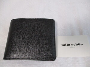 1新品【mila schon】ミラショーン 二つ折り財布 札入れ(ブラック) 