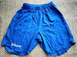 美品　アスレタATHLETA　サッカーパンツ　Sサイズ　160サイズ　青　ハーフパンツ①