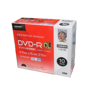 送料無料 DVD-R DL 録画用 片面2層 8.5GB 10枚 8倍速 CPRM対応 10枚 スリムケース入り HIDISC HDDR21JCP10SC/0537ｘ１個