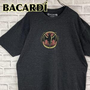 BACARDI バカルディ センターロゴ 両面デザイン Tシャツ 半袖 輸入品 春服 夏服 海外古着 会社 企業 酒 ラム ゆったり こうもり