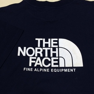 美品 THE NORTH FACE ROCKSOLID ノースフェイスロックソリッド 半袖Tシャツ サイズＬ 黒色無地 前後にブランドロゴがプリント