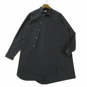 r6a042503★2018AW COMME des GARCONS HOMME PLUS コムデギャルソンオムプリュス ねじれ加工 アシンメトリー ロングシャツ L