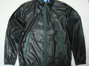 adidas・アディダス^,,.“ORIGINALS・オリジナルス”フード付ウインドブレーカー/ジャケット*ブラック(サイズ:XL)_.,,^「USED」