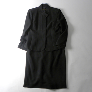 ハーディエイミス HARDY AMIES formal スタンドカラージャケット＋スカート スーツ セットアップ 上下 フォーマル ブラック l0217-1