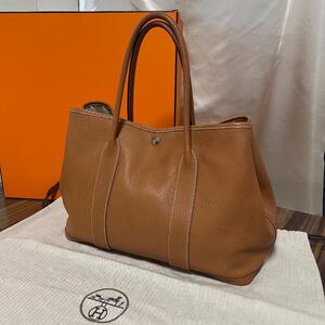 ★正規品 美品★HERMES エルメス ガーデンパーティ PM ネゴンダ □K刻印 ゴールド シルバー金具 定番人気♪