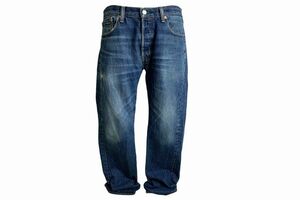 ヒゲアタリ色落ちグッドカラーLevis501リーバイス501インディゴオールコットンデニムパンツW33ボタンフライアメカジワークストリートh24646