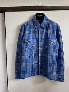 【即決】【レターパックプラス対応】 NUMBER NINE ナンバーナイン CHECK SHIRTS チェックシャツ 長袖 BLUE ブルー 青色 即決早い者勝ち