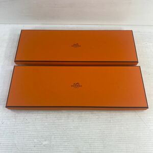 箱のみ 空箱 空き箱 2点 ボックス エルメス HERMES BOX ネクタイ？ ブランド付属品 オレンジ 収納 中古