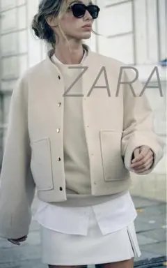 【美品です】ZARA パッチポケット　ボンバージャケット