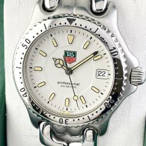 【1円〜】TAG HEUER タグ ホイヤー 腕時計 メンズ WG1212 セル ホワイト文字盤 プロフェッショナル デイト 可動品