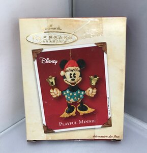 【未使用品】Hallmark (ホールマーク) PLAYFUL MINNIE ミニーマウス KEEPSAKE オーナメント クリスマス ディズニー (管：059102) 60