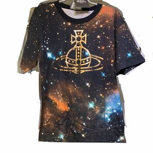 送料込●新品●完売品 Vivienne Westwood 半袖Tシャツ42 黒宇宙A 日本製 金オーブ コットン100% ヴィヴィアンウエストウッド ビビアン