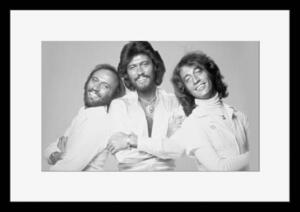 BW:人気ボーカルグループ!ビージーズ/Bee Gees/モノクロ写真フレーム-1