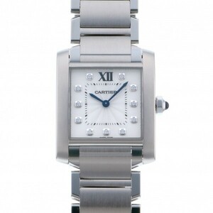 カルティエ Cartier タンク フランセーズ MM WE110007 シルバー文字盤 中古 腕時計 レディース
