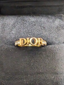 DIOR ディオール DIO(R)EVOLUTION ロゴリング ラインストーン ゴールドカラー Sサイズ １０号/1円〜