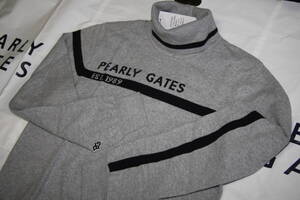 ★正規品★パーリーゲイツ PEARLY GATES★大人気 カシミヤタッチ天竺 タートルネックニット★抗菌防臭★ソフト★杢グレー★５(L)