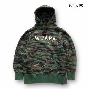 【WTAPS】DESIGN HOODEDダブルタップス タイガーカモ スウェットパーカー センターロゴ タイガーストライプ プルオーバーパーカー 16AW限定