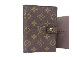 1円 ■美品■ LOUIS VUITTON ルイヴィトン R20005 モノグラム アジェンダPM 6穴式 手帳カバー スケジュール帳 ブラウン系 FI6046