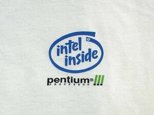 希少 デッドストック【90s Y2K ビンテージ インテル intel inside Pentium III プロモーション Tシャツ XL】アメリカ USA APPLE MAC IBM