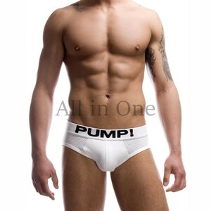 97-140-10 メンズ 超カッコイイ PUMP!! ブリーフパンツ 【ホワイト,XLサイズ】男性 下着 人気 アンダーウェア セクシー ショーツ .4