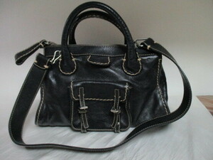 CHLOE クロエ 黒2WAYレザーバッグ（USED)90824