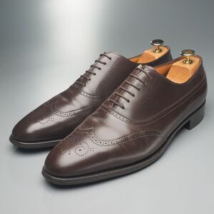 MH0354//*ジョンロブ/JOHNLOBB*キャベンディッシュ/CAVENDISH/メンズ8.5E/ウイングチップ/フルブローグ/レザーシューズ/革靴/茶/ブラウン