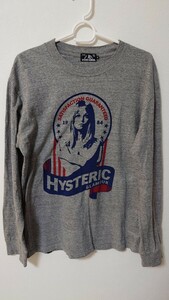 ヒステリックグラマー　HYSTERIC GLAMOUR　ロンT　長袖Tシャツ　グレー　サイズＳ　送料無料