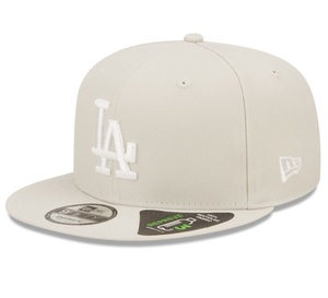 LA ドジャース MLB ★ New Era ベージュ フラット キャップ S M 