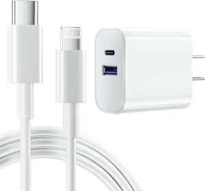 A112 iphone 充電器 type-c 20W【MFi認証&充電ケーブル 1m付き】usb 急速充電器 タイプc 二台同時充電