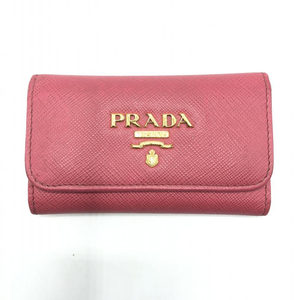 【中古】PRADA 6連キーケース サフィアーノ ピンク プラダ[240010451485]