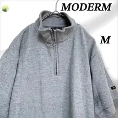 【未使用品】MODERM ポロシャツ ハーフジップ 半袖 M グレー メンズ