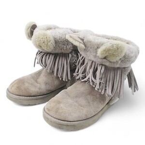 アグ UGG 1100550 ムートンブーツ フリンジ グレー 23.0cm レディース