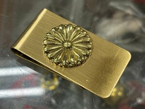 22ｍｍ (2) 金色 菊紋 マネークリップ 十六弁八重表菊 菊 御紋 ご紋 ペンダントトップにも 大日本帝国 陸軍海軍 横須賀 戦艦三笠