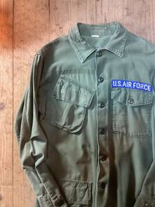 60年代ジャングルファティーグ×70年代HBTシャツ ビンテージ US ARMY リメイクJKT 米軍実物 ヴィンテージUS AIR FORCEミリタリー 再構築INK